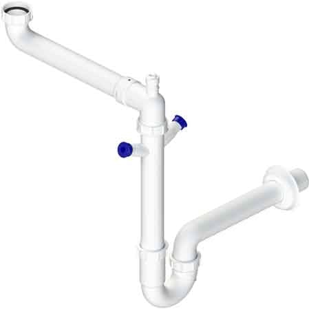SIPHON POUR ÉVIER 1 VOIE GAIN DE PLACE AUTONETTOYANT 2K 1"1/2