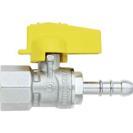 RUBINETTO DIRITTO GAS FEMMINA PORTAGOMMA 1/2 x 9