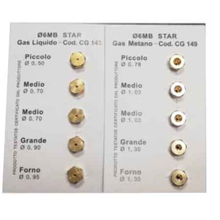 SET DE 5 INJECTEURS DE GAZ POUR CUISINIÈRE Pour GPL