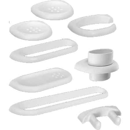 SET BAGNO 'VELA' 8 PEZZI Colore bianco