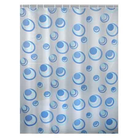 RIDEAU DE DOUCHE EN PEVA 'ORBITA' 240x200 cm Bleu clair