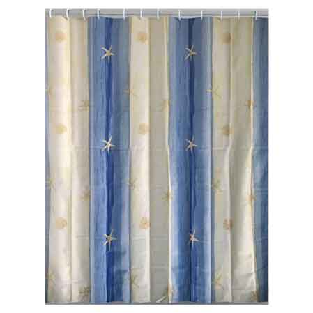 TENDA DOCCIA IN POLIESTERE 'OLTREMARE' 180x200 cm - Beige/Azzurro
