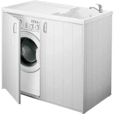 MEUBLE CACHE-LAVE-LINGE 2 PORTES Réversible - cm 109x60x92,5h