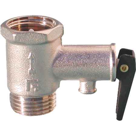 VALVOLA DI SICUREZZA SCALDACQUA CON LEVA 1/2" M.F.