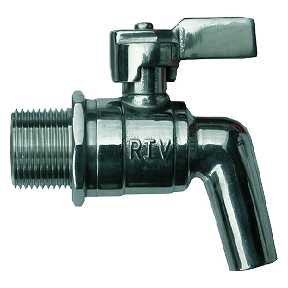 ROBINET À BOISSEAU SPHÉRIQUE INOX AVEC LEVIER 1/2