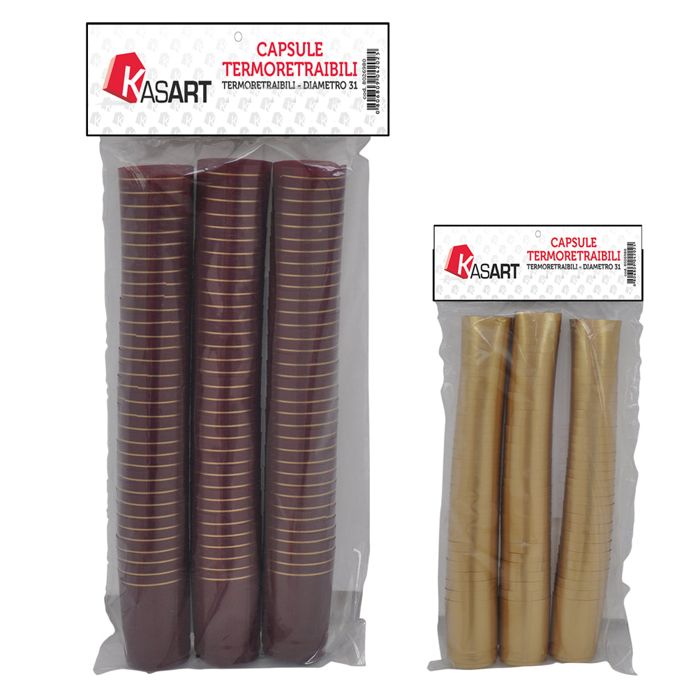 CAPSULE TERMORETRAIBILI PER BOTTIGLIE VINO bordeaux - Ø 31 x  h 55 mm