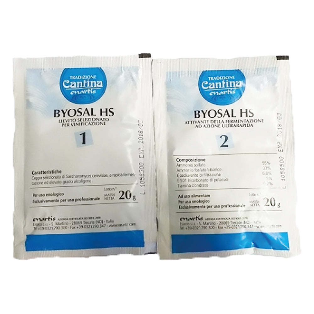 ACTIVATEUR DE FERMENTATION AVEC LEVURE SÉLECTIONNÉE gr. 20 (activateur) + 20 (levure)