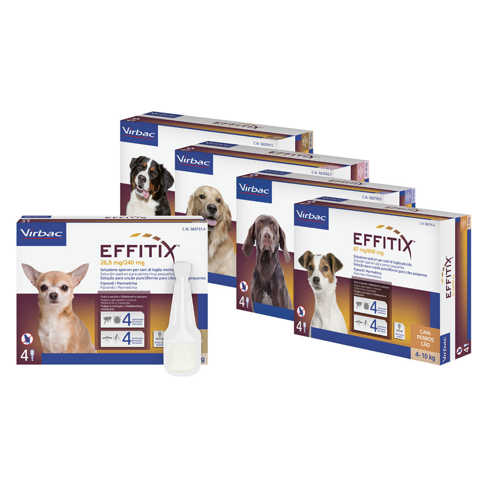 ANTIPARASITAIRE 'EFFITIX' 'Chien Small' de 4 à 10 kg - 4 pipettes 1,1 ml