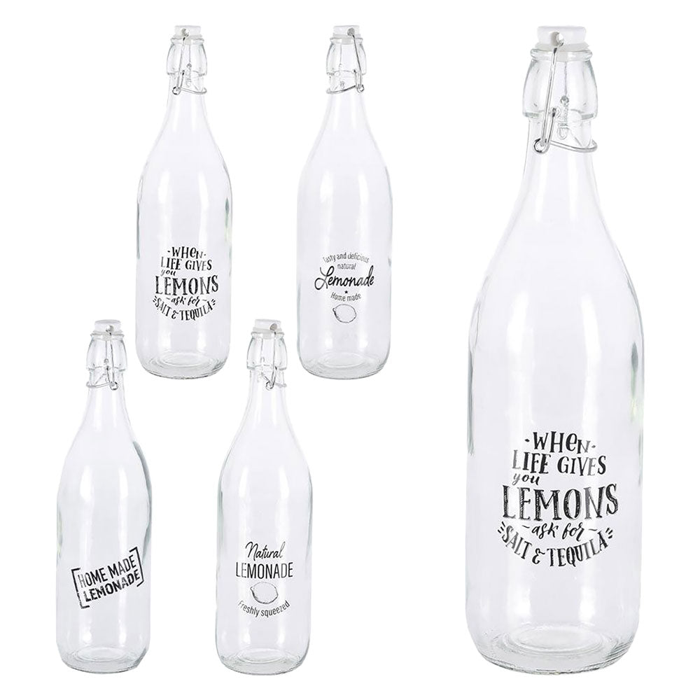 BOUTEILLE EN VERRE « DÉCORÉE » 1000 ml
