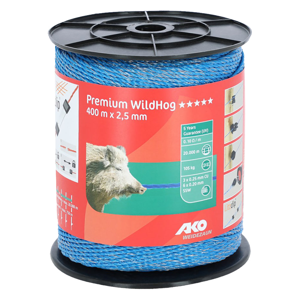 FIL DE CLÔTURE ÉLECTRIQUE ROND « PREMIUM WILDHOG » 400 m