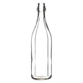 BOUTEILLE EN VERRE 'CÔTELÉE' 1000 ml blanc - bouchon 7943200