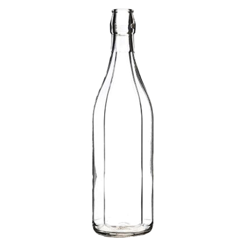 BOUTEILLE EN VERRE 'CÔTELÉE' 1000 ml blanc - bouchon 7943200