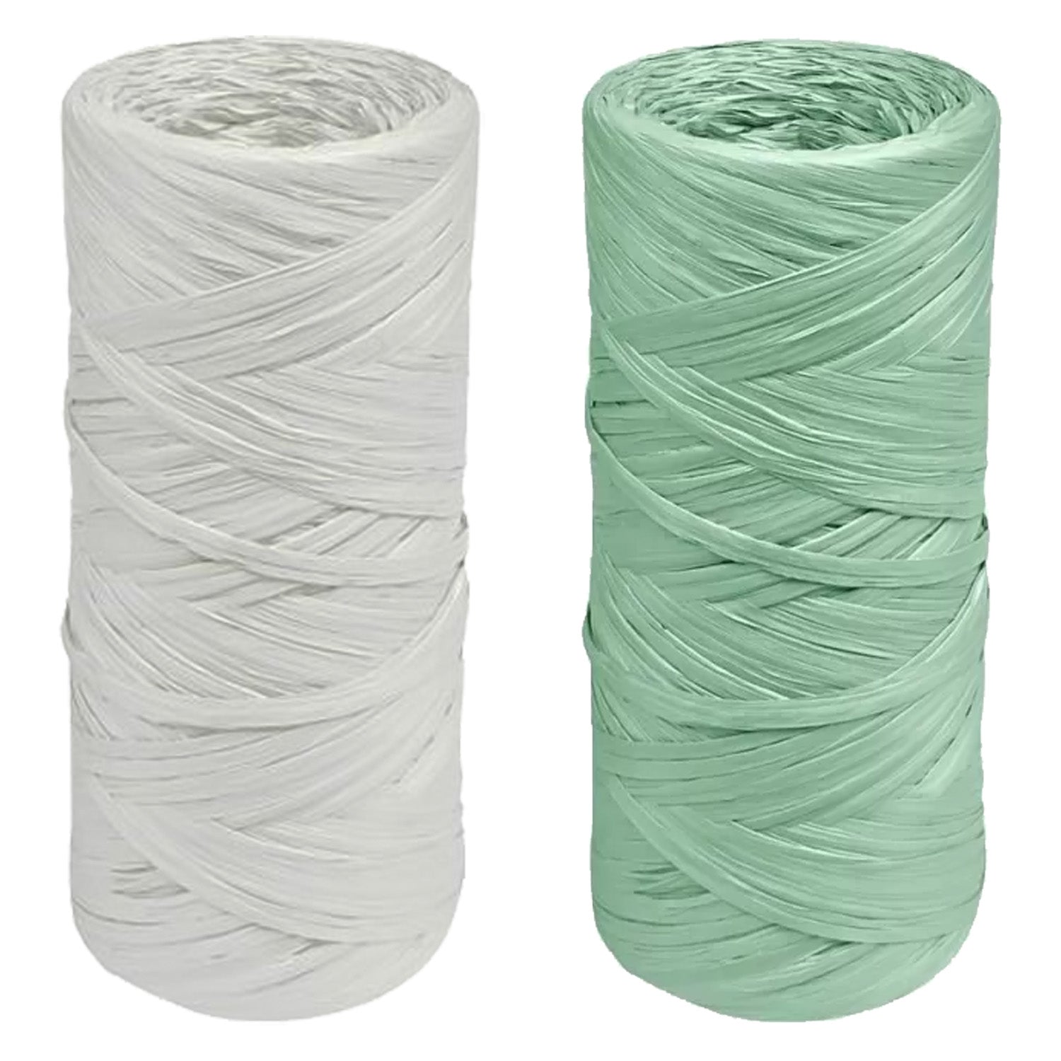 Synthetischer Bast im Knäuel ca. 200 g - elfenbein
