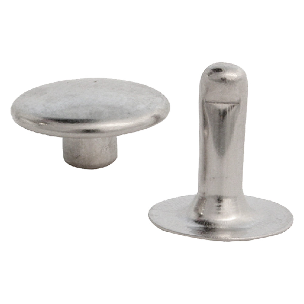 RIVET EN LAITON NICKELÉ AVEC TÊTE MÂLE/FEMELLE N° 33 - 50 pièces