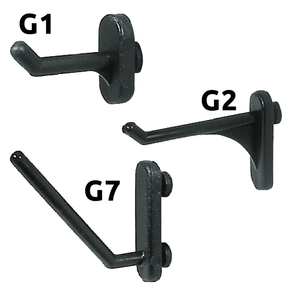 CROCHET EN NYLON POUR PANNEAUX PORTE-OUTILS G2 - 10 pcs