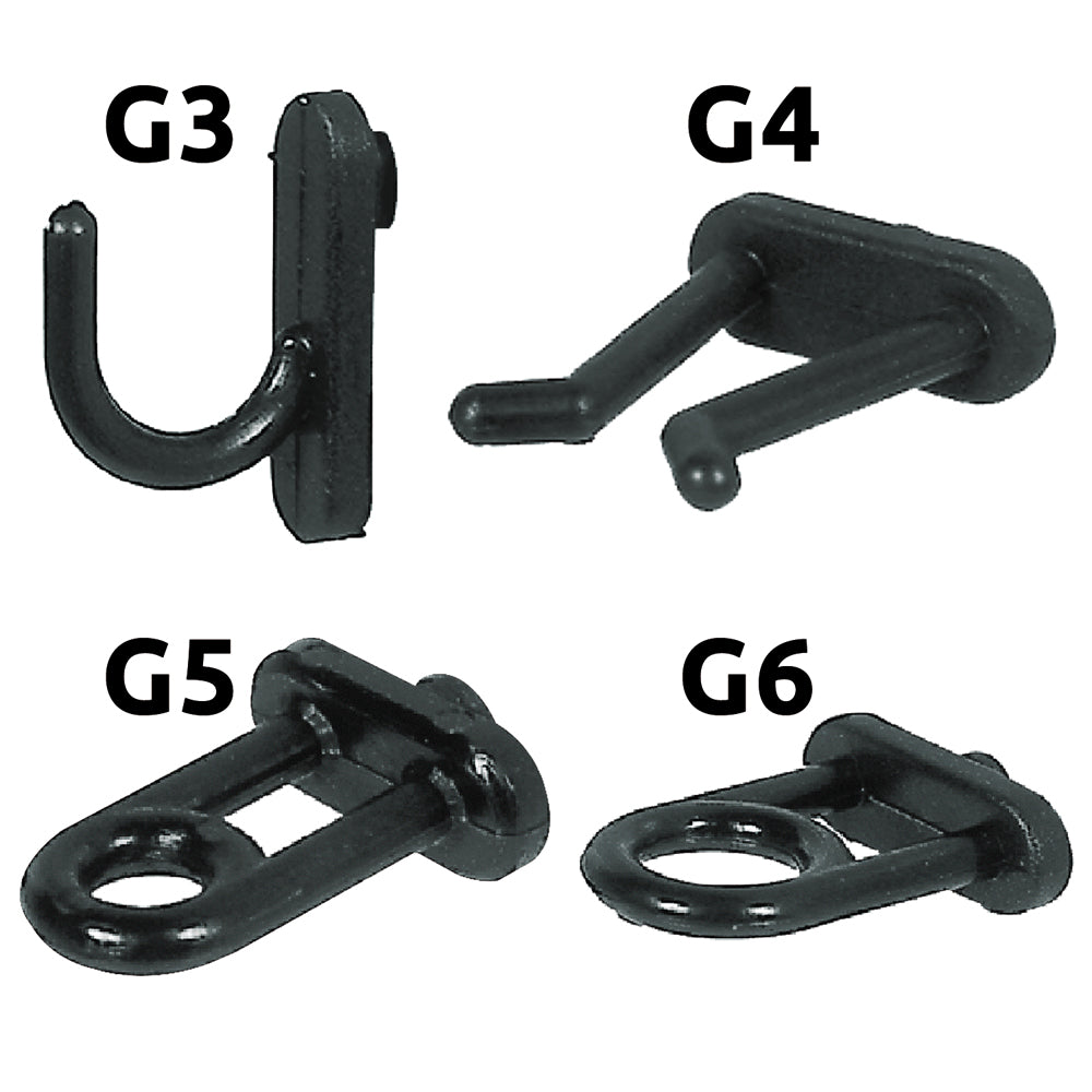 CROCHET EN NYLON POUR PANNEAUX PORTE-OUTILS G3 - 10 pcs