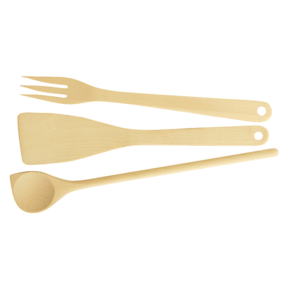 ENSEMBLE CUILLÈRE, PELLE ET FOURCHETTE art. 637418 - ligne Woody