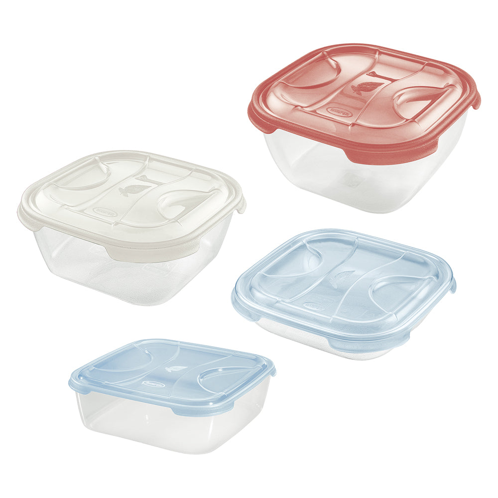 QUADRATISCHER PLASTIKBEHÄLTER 'FRIGO BOX' 0,5 Liter 15,8x15,8xH.4,35 aquatransparent