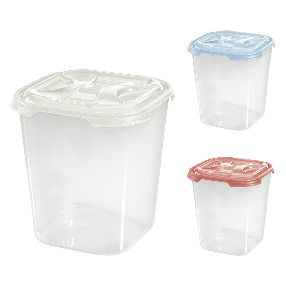 ECKIGER HOHER PLASTIKBEHÄLTER 'FRIGO BOX' 1 Liter 11,7x11,7xh.14 cm transparent wasserfarben