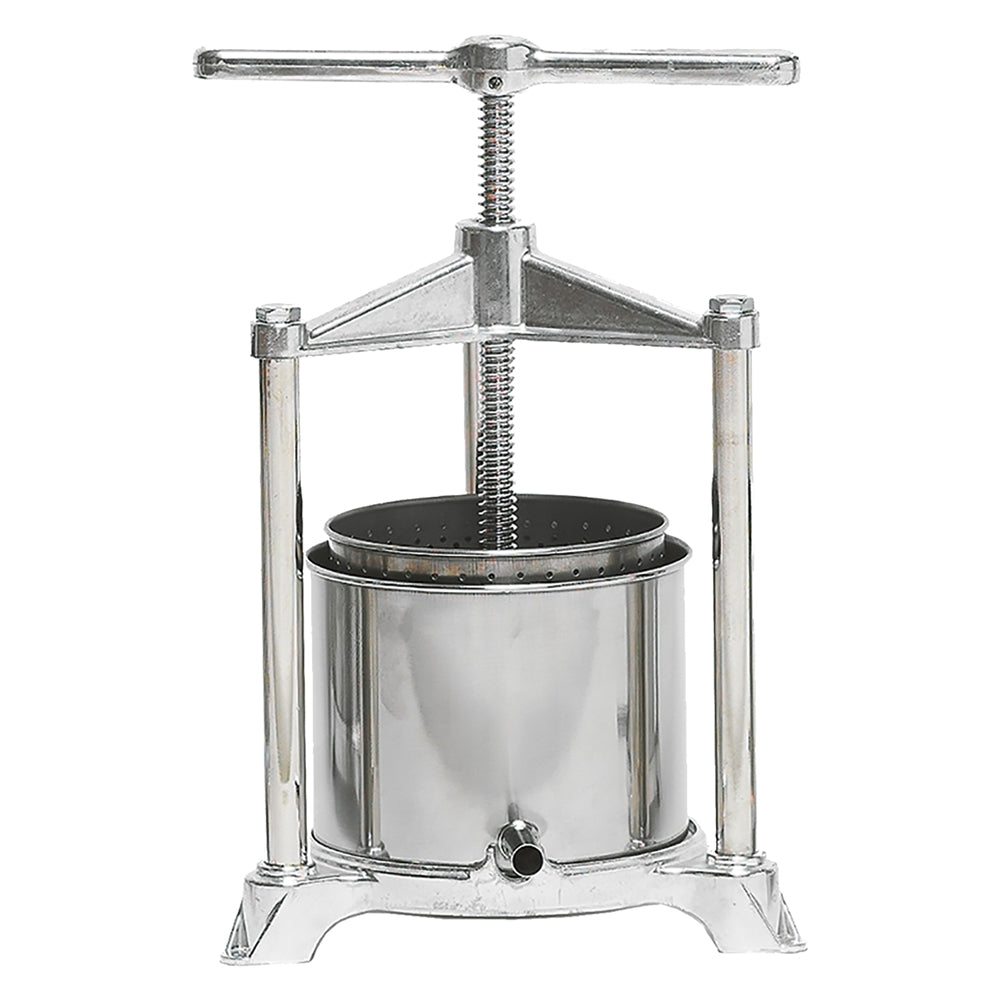 Traubenpresse mit Filter, Aluminiumgehäuse, Mittel - H 12,5 x Ø 16,5 cm - 3 l