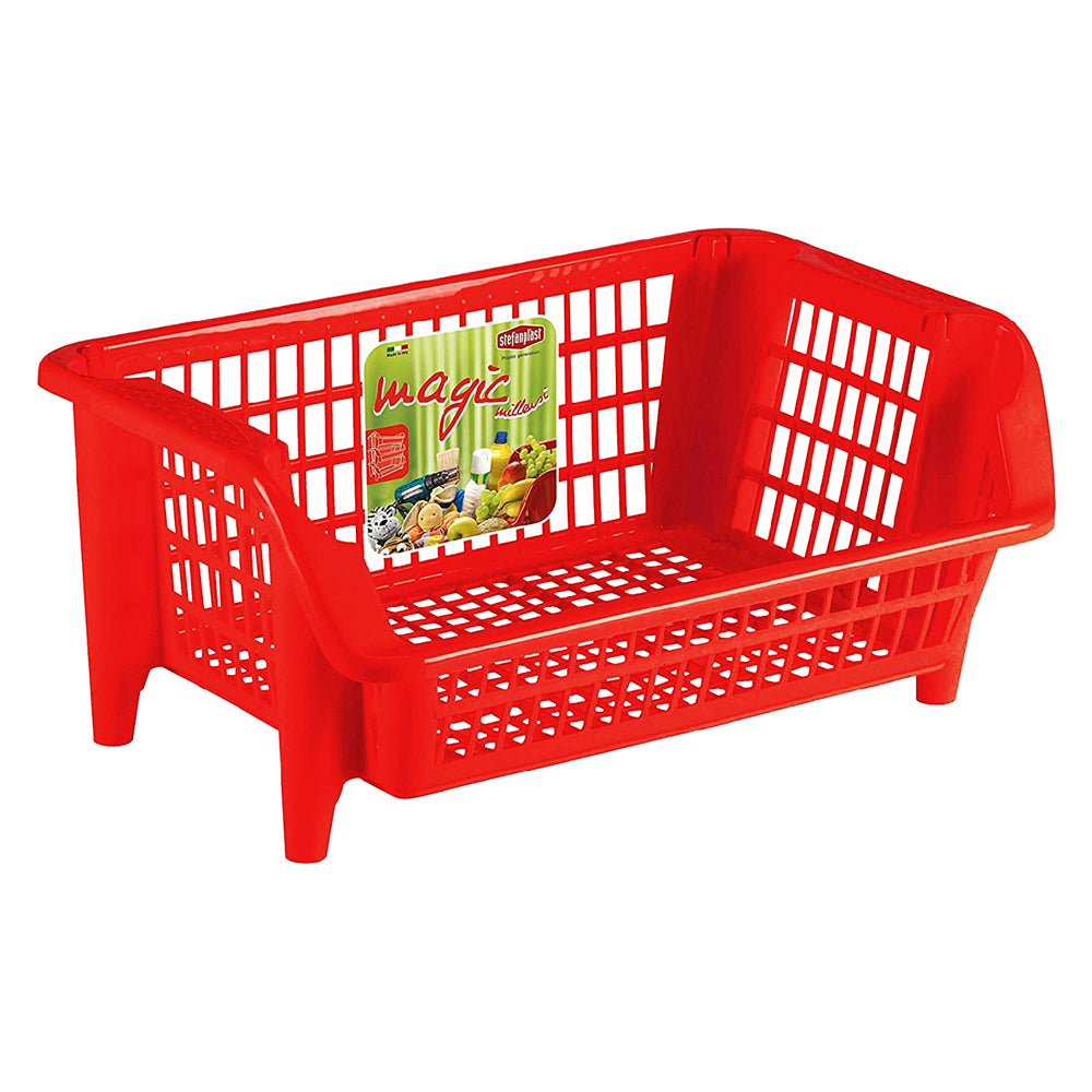 STAPELKORB 'BOCCA DI LUPO' rot - 54 x 38 H 24 cm