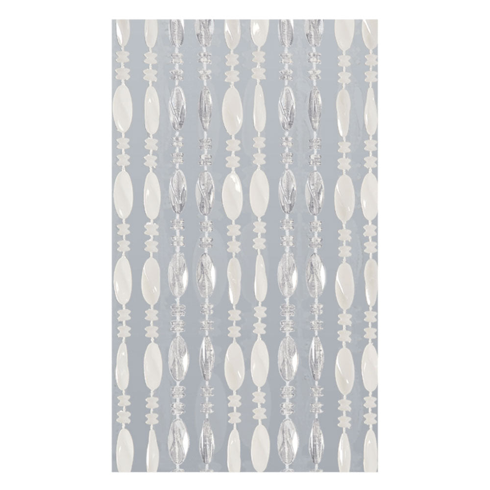 RIDEAU DE PERLES 0662-211 - 120x230 cm / blanc - glace