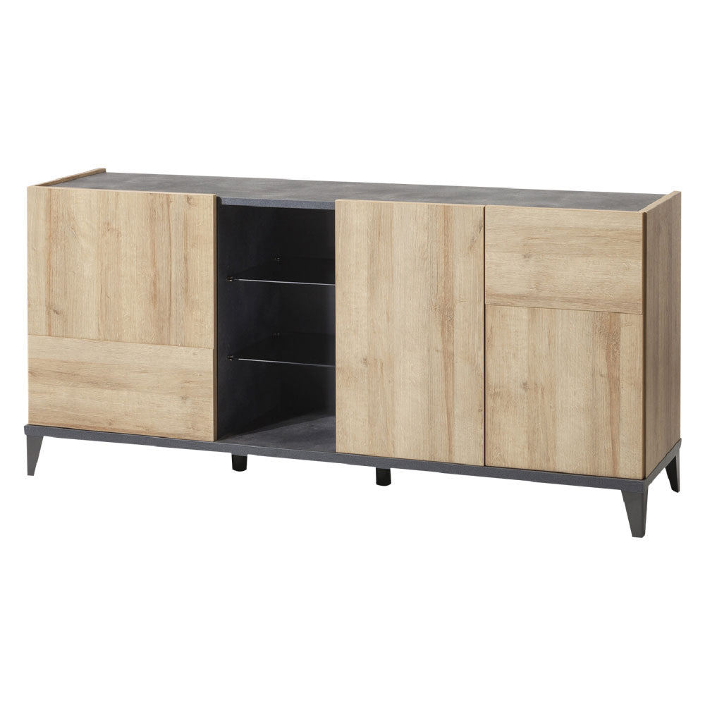 ROLLCONTAINER 'VITTORIA' B/T/H 45 x 180 x 84 cm - Eiche/Grau (3 Türen)
