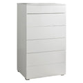 Kommode SERIE „PRIVILEGIO“ 44 x 108 x H. 85 cm – weiß lackiert (4 Schubladen)