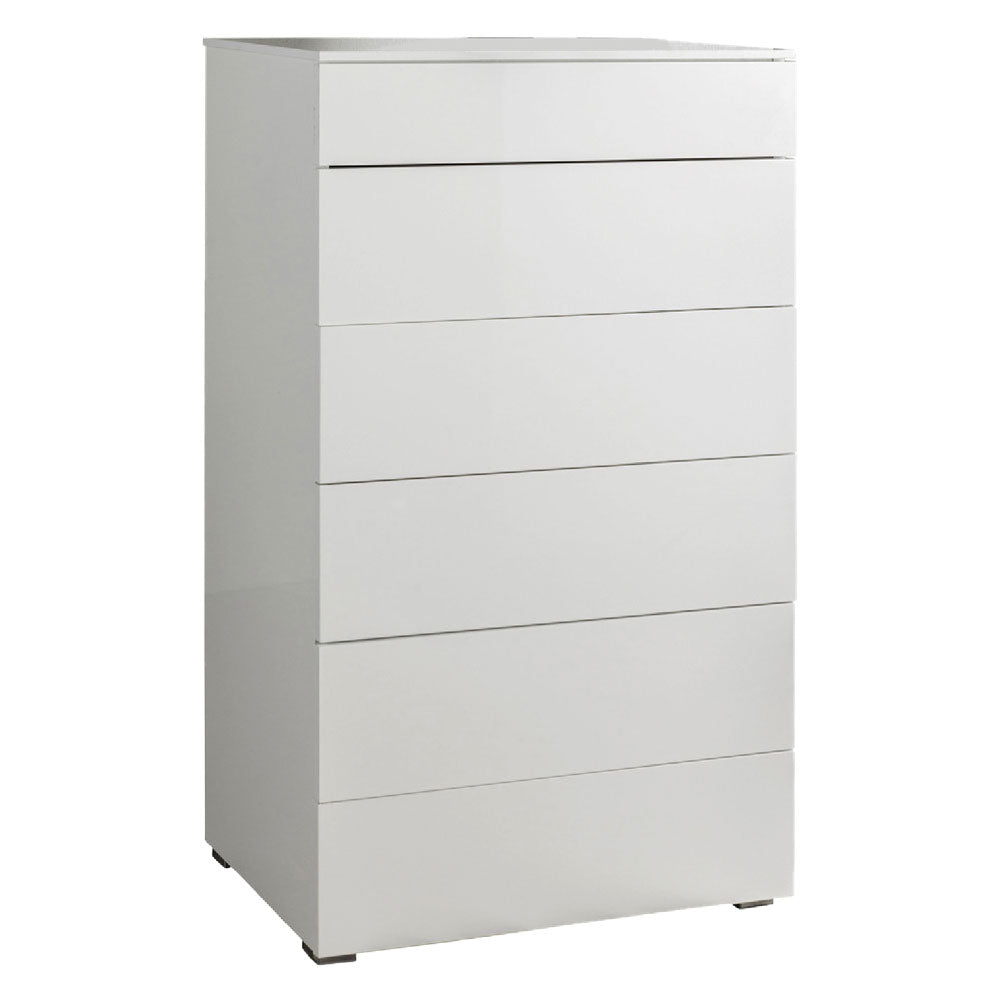 Kommode SERIE „PRIVILEGIO“ 44 x 108 x H. 85 cm – weiß lackiert (4 Schubladen)