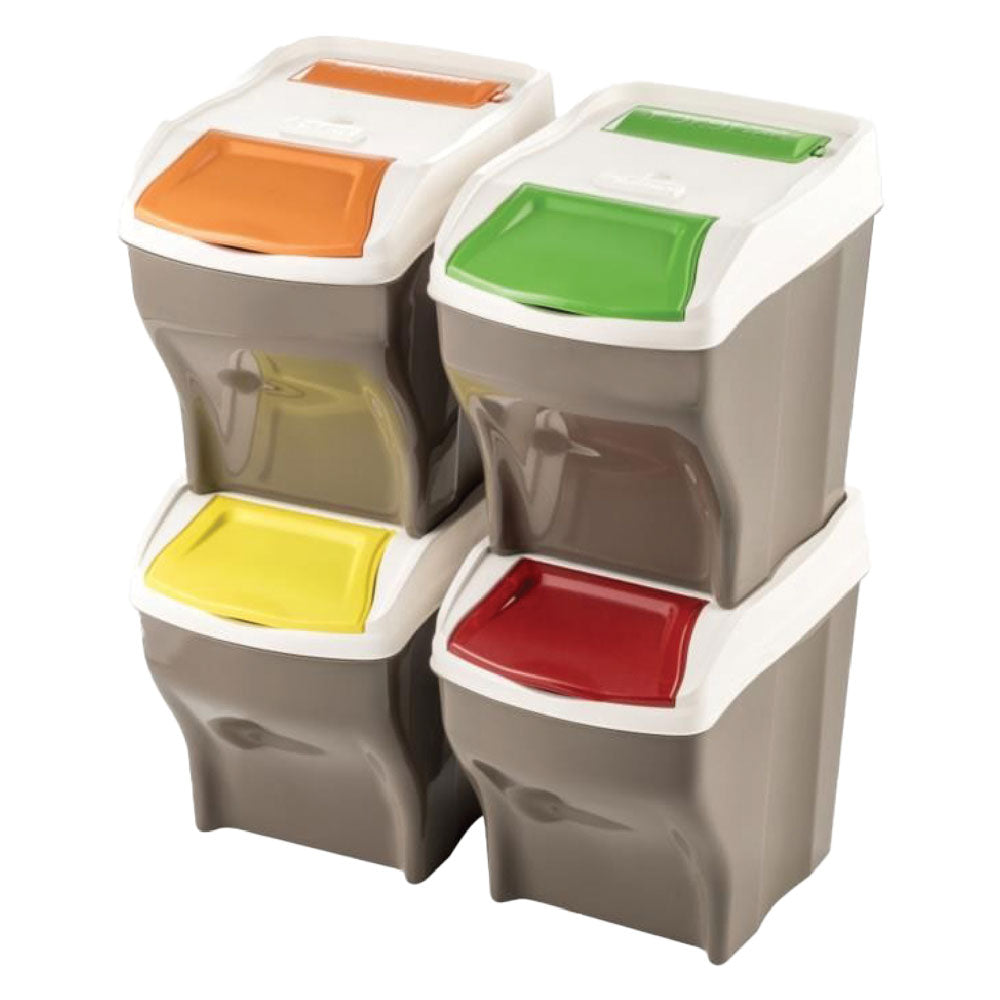 POUBELLE DE TRI SÉLECTIF ENSEMBLE 'POKER PLUS' 27 L. 30 x 40 x 37,5 h cm