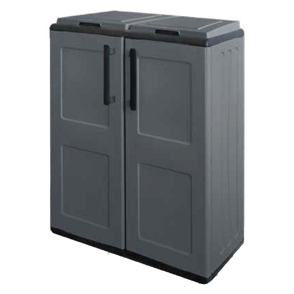 ARMOIRE BASSE À COMPARTIMENTS POUR TRI SÉLECTIF 2 compartiments