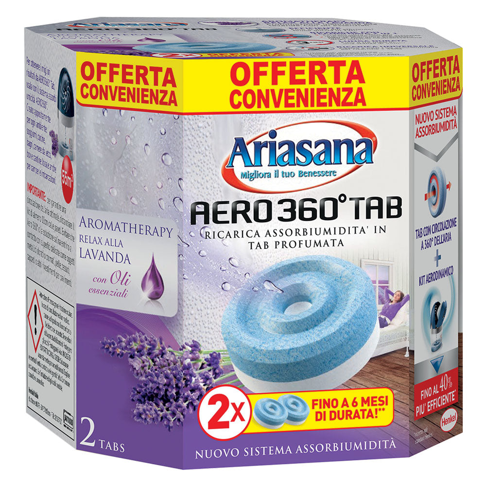 RECHARGE ABSORBEUR D'HUMIDITÉ 'ARIASANA AERO 360° BIPACK bipack (2 x 450 g) lavande