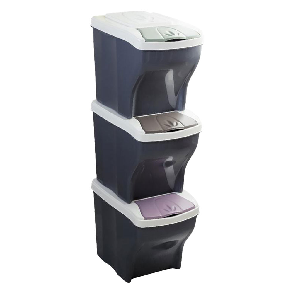 Mülleimer-Set für die Mülltrennung "POKER TRIS" 20 Liter 28 x 40 x 31 cm (H)