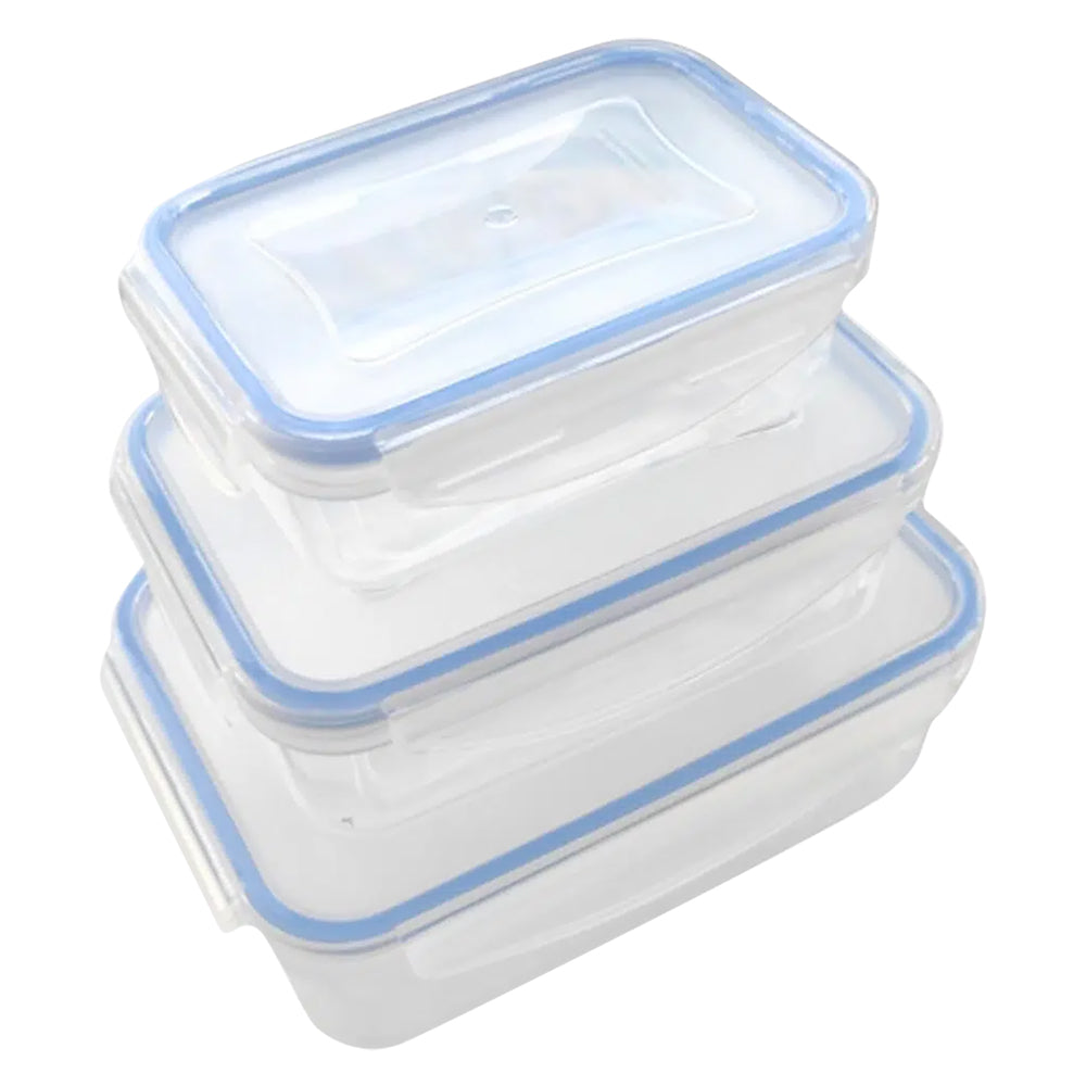 BOÎTE RECTANGULAIRE EN PLASTIQUE SET « SUPERLOCK » kit 3 pièces - 0,24 / 0,5 / 1,0 L