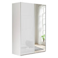 ARMOIRE COULISSANTE AVEC PORTE MIROIR GAMME « SYSTEMA » cm 150 x 67 x H.222 - blanc + blanc laqué