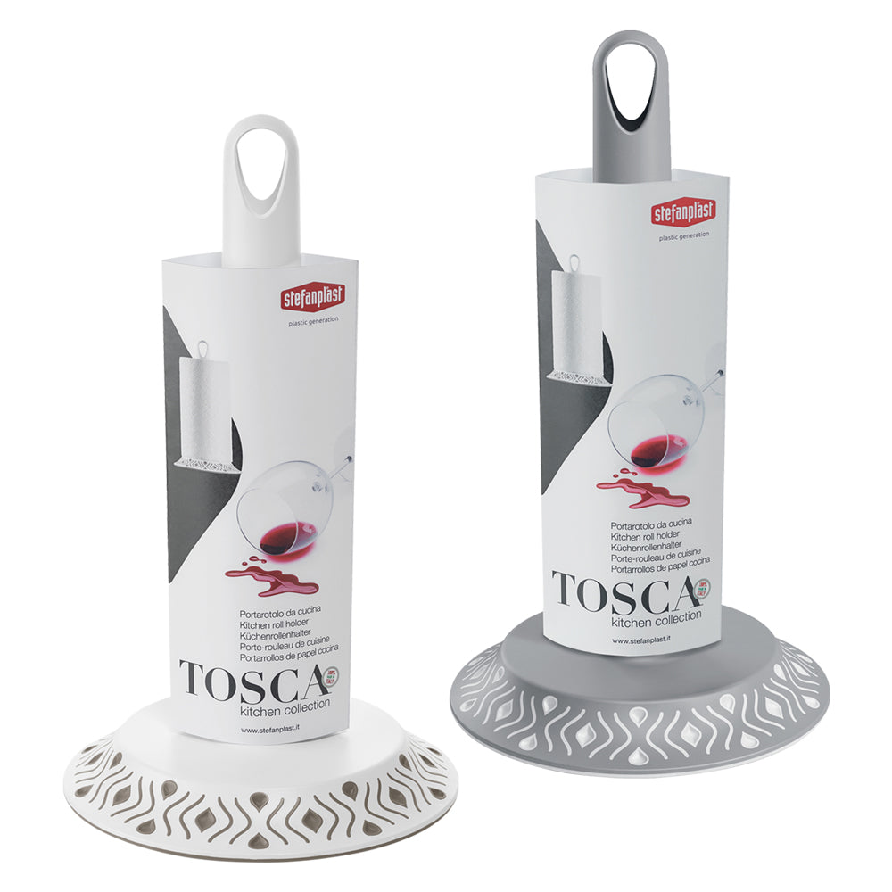 Küchenrollenhalter 'TOSCA' weiß/taupe