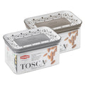 Rechteckdose 'TOSCA' weiß/taupe