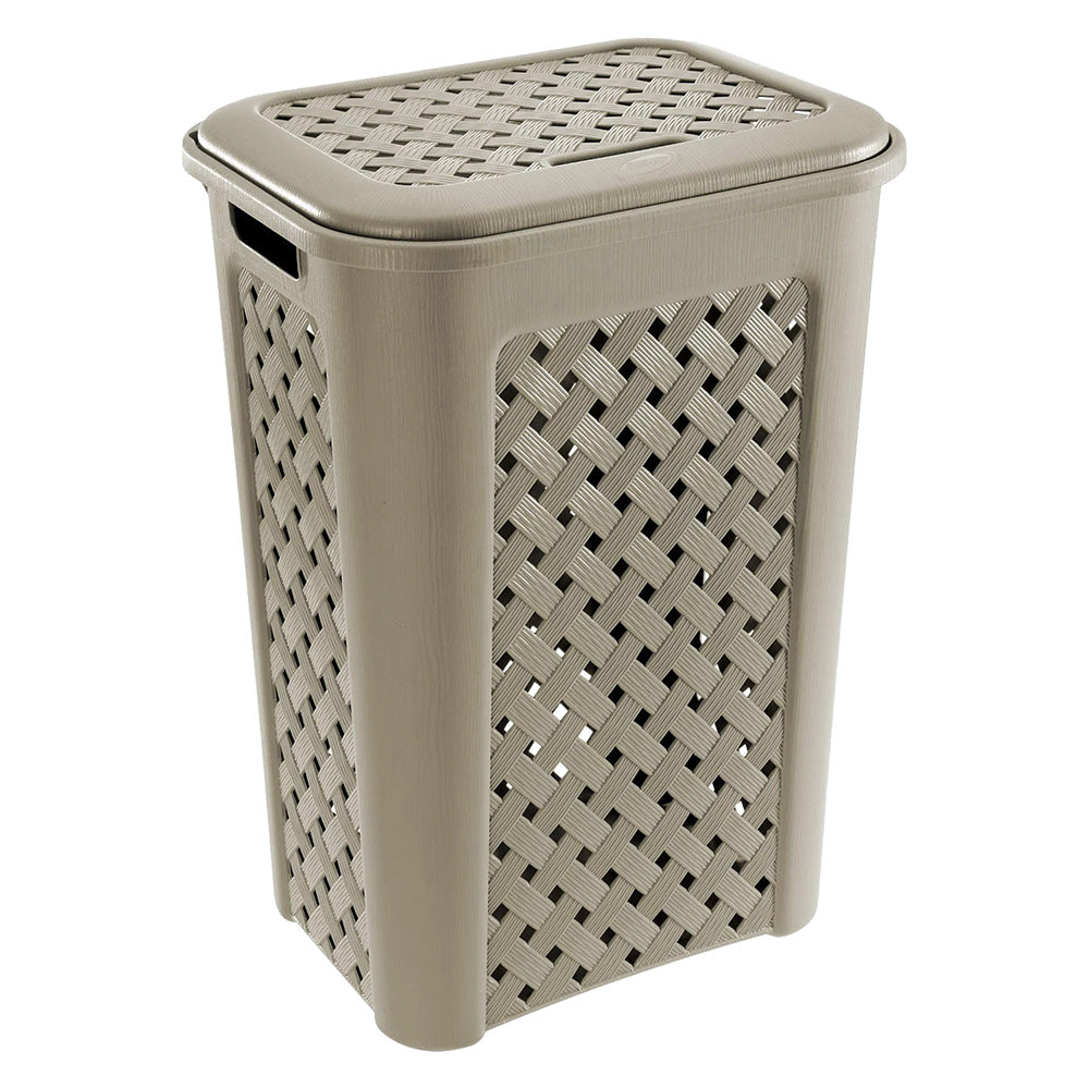 WÄSCHESAMMLER "ARIANNA" 50 L, 43,5 x 33,5 x H 55 cm, Farbe Taupe