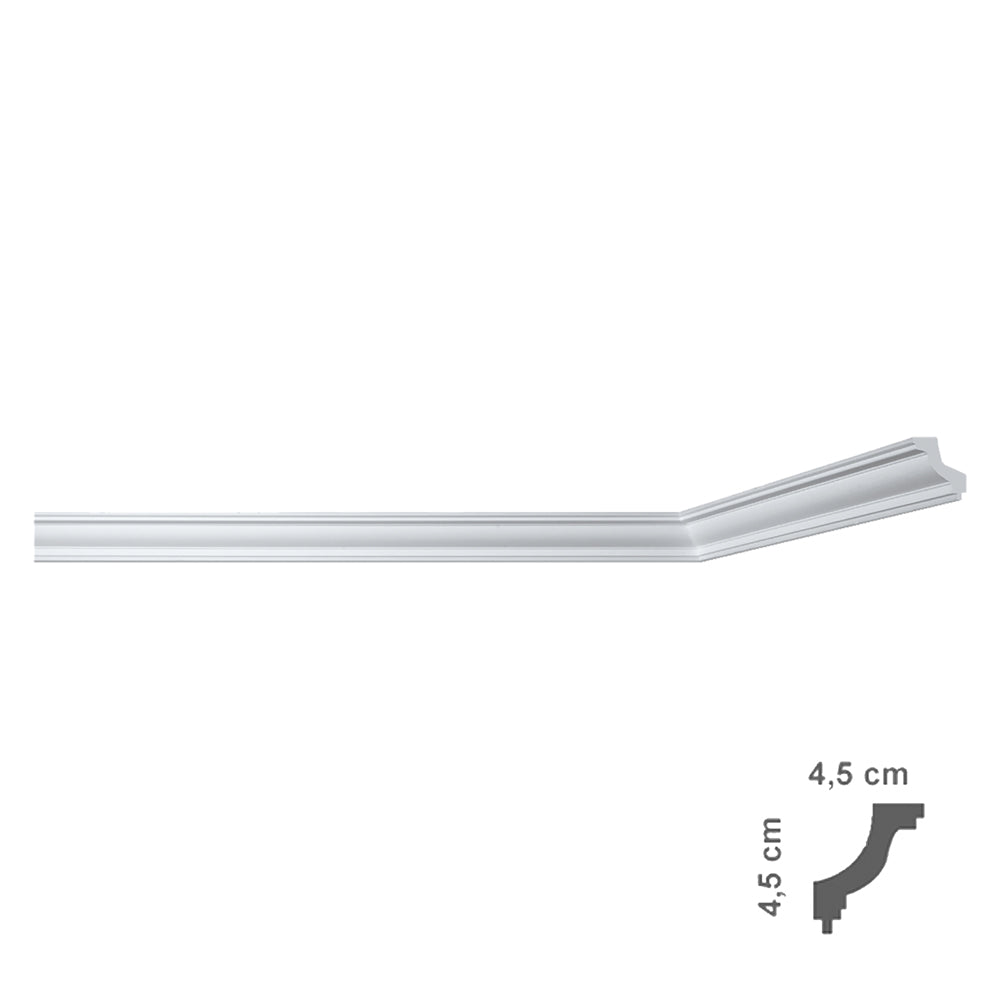 ZIERLEISTE FÜR DECKENMONTAGE Modell I703 - 45 x 45 mm x 2 m