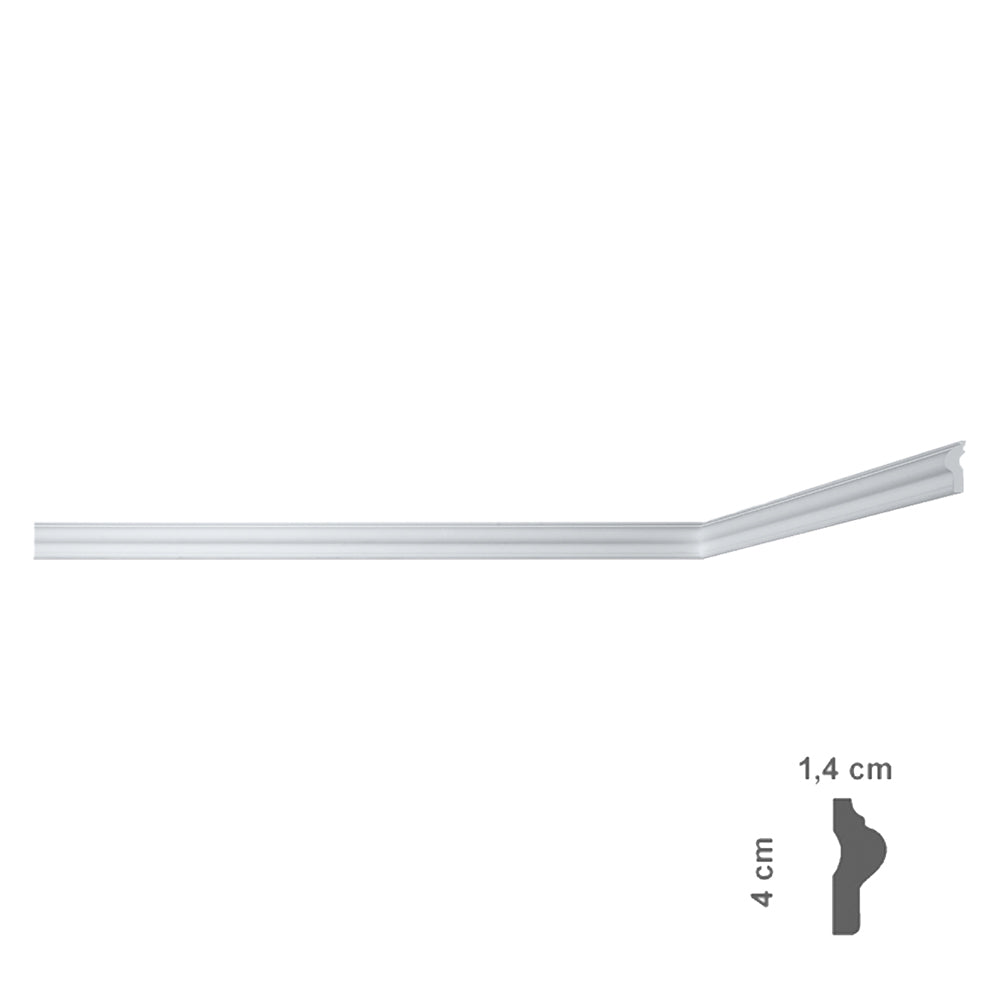 MOULURE DÉCORATIVE POUR PLAFOND mod. I709 - 14 x 40 mm x 2 m