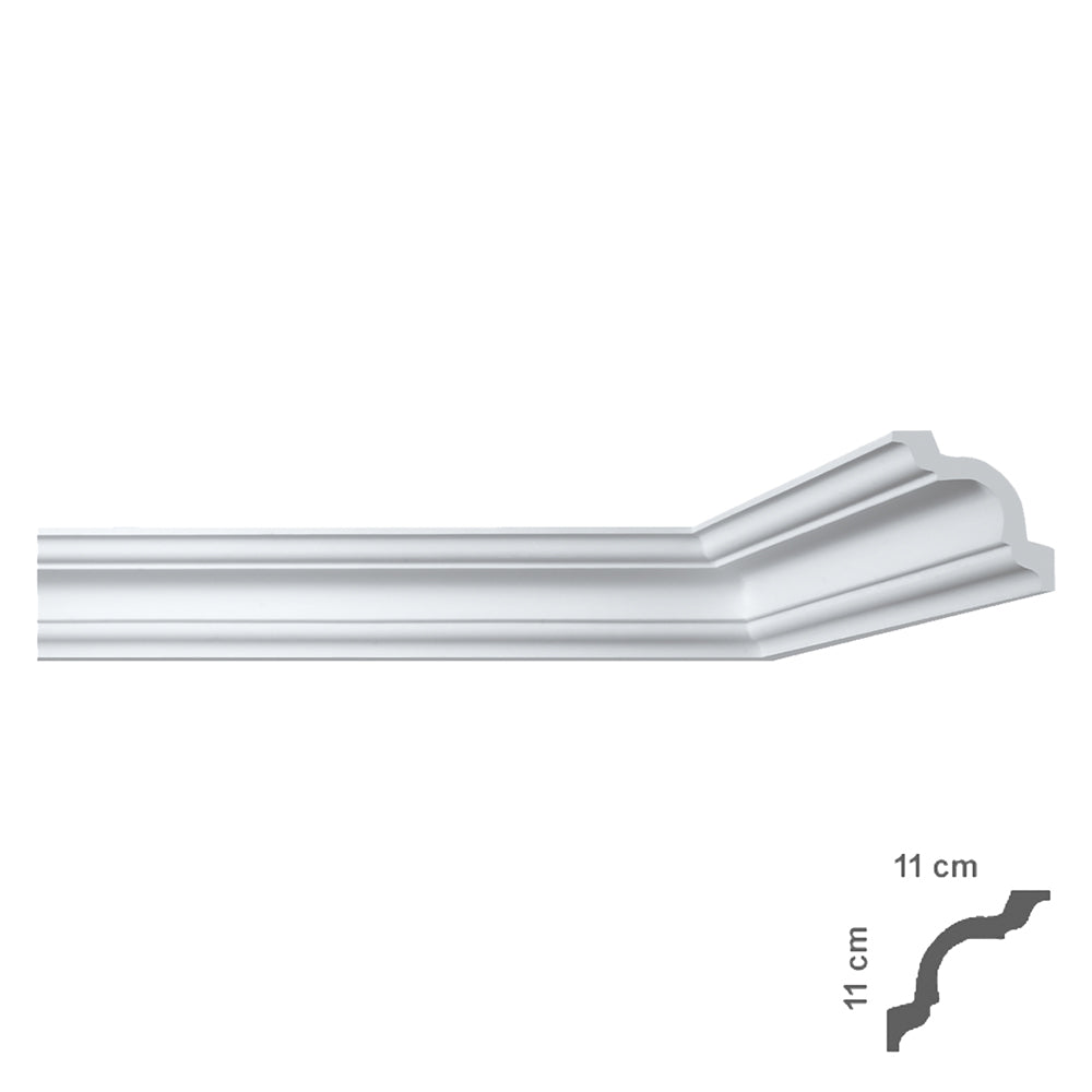 CORNICE DECORATIVA PER SOFFITTO mod. I790 - mm 110 x  110 x 2 mt