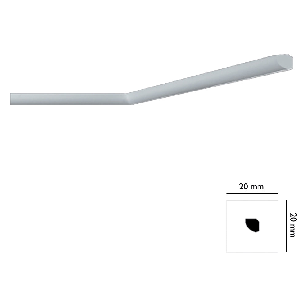 CORNICHE DÉCORATIVE POUR PLAFOND mod. I715 - 20 x 20 mm x 2 m