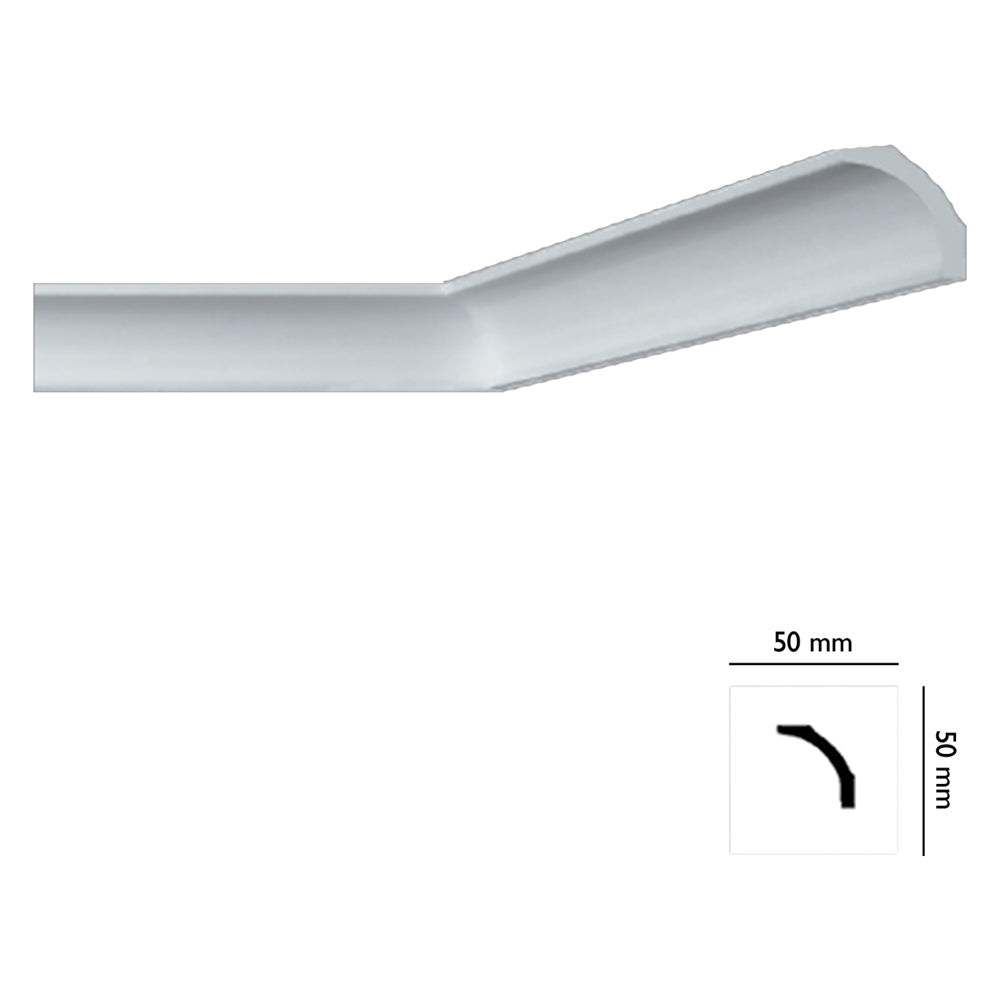 CORNICE DECORATIVA PER SOFFITTO mod. I706 - mm. 50 x 50 x 2 mt