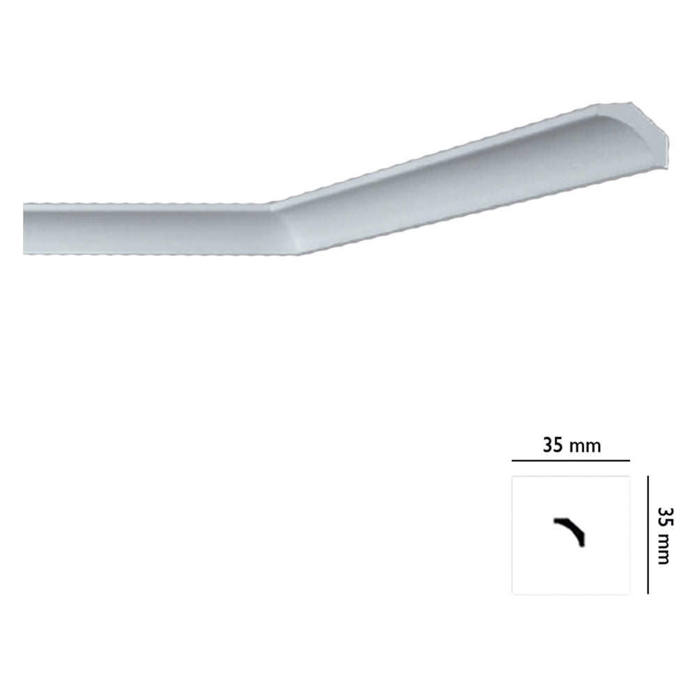 CORNICE DECORATIVA PER SOFFITTO mod. I705 - mm 35 x  35 x 2 mt
