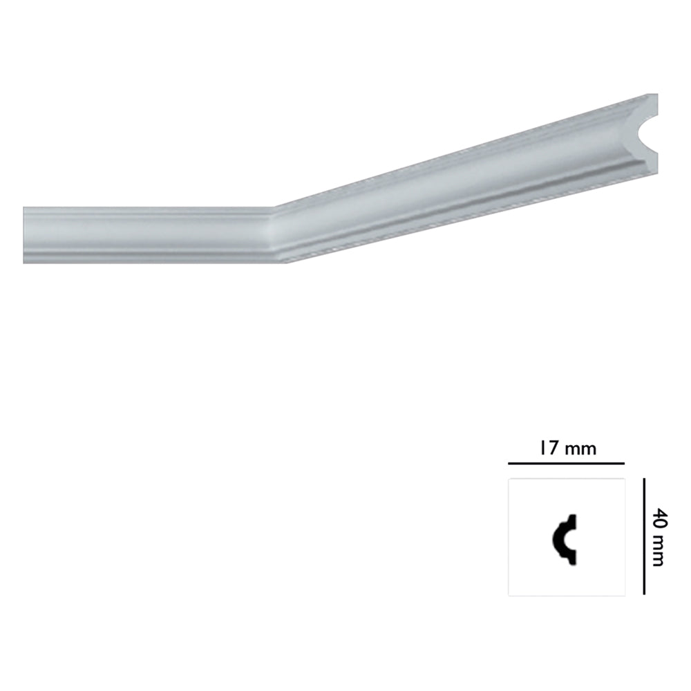 CORNICE DECORATIVA PER SOFFITTO mod. I745 - mm. 17 x  40 x 2 mt