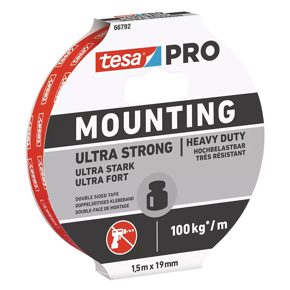 RUBAN ADHÉSIF DOUBLE FACE EN MOUSSE « ULTRA STRONG 66792 » 19 mm x 1,5 m