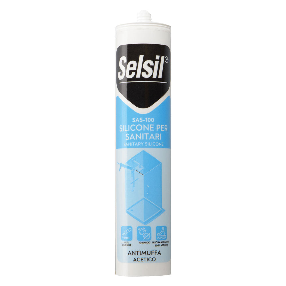 ACETAT SILIKON 'SAS 100' für Sanitärbereiche, weiß, 280 ml - (RAL 9010)