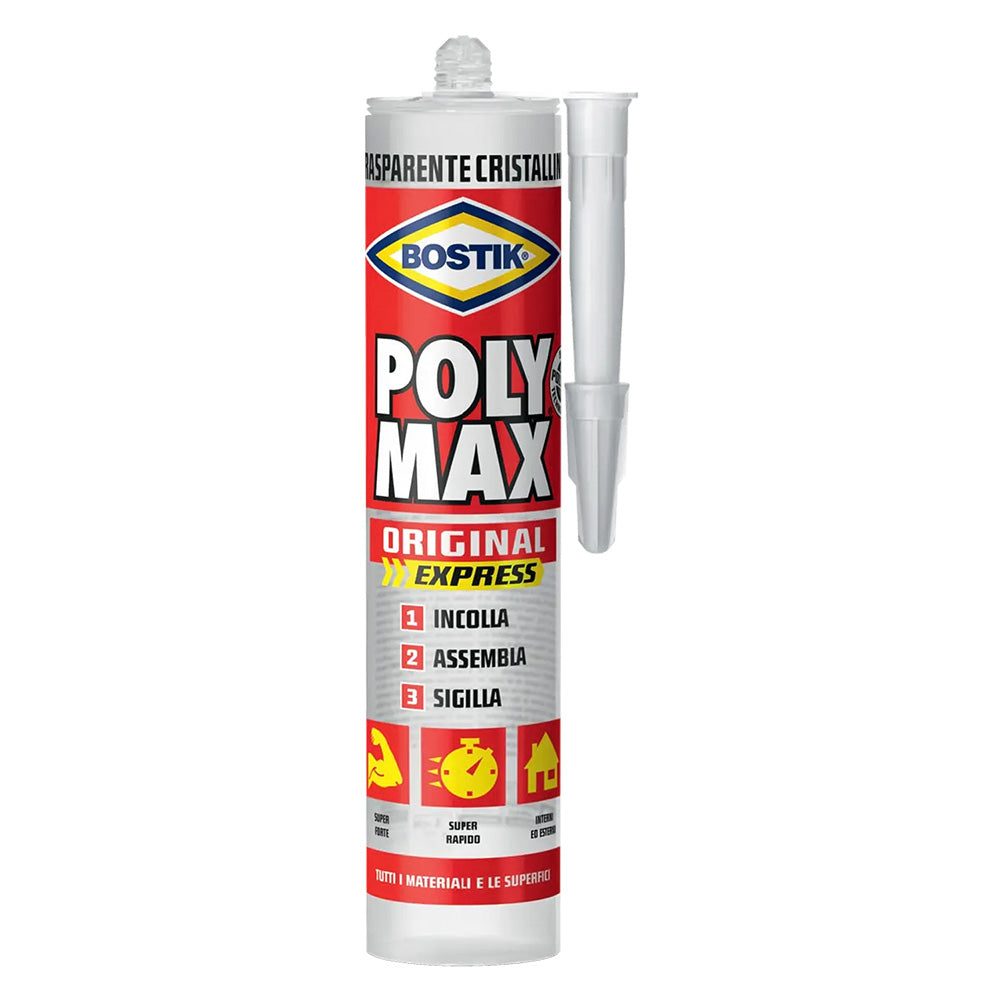 ADESIVO SIGILLANTE UNIVERSALE 'POLY MAX' CRISTAL 12 cartucce 300g + 2 scatolette tonno omaggio