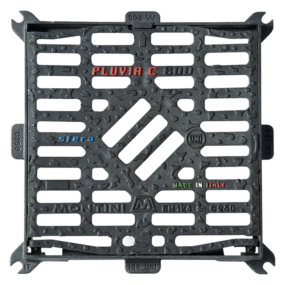 GRILLE EN FONTE 'PLUVIA C' 60 x 60 - 32 Kg