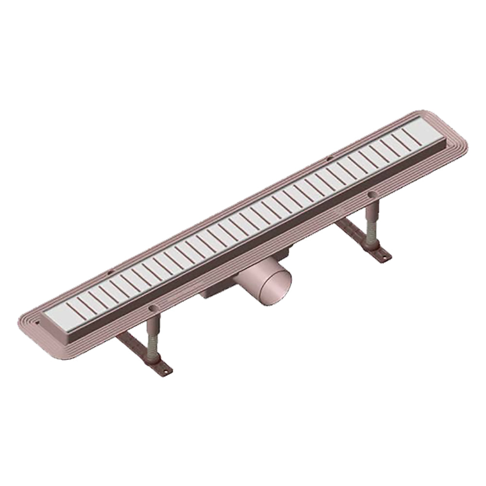 DUSCHRINNE MIT ROST cm 66 x 5,3 x 4,2 + 65 x 4,6 x 1,4